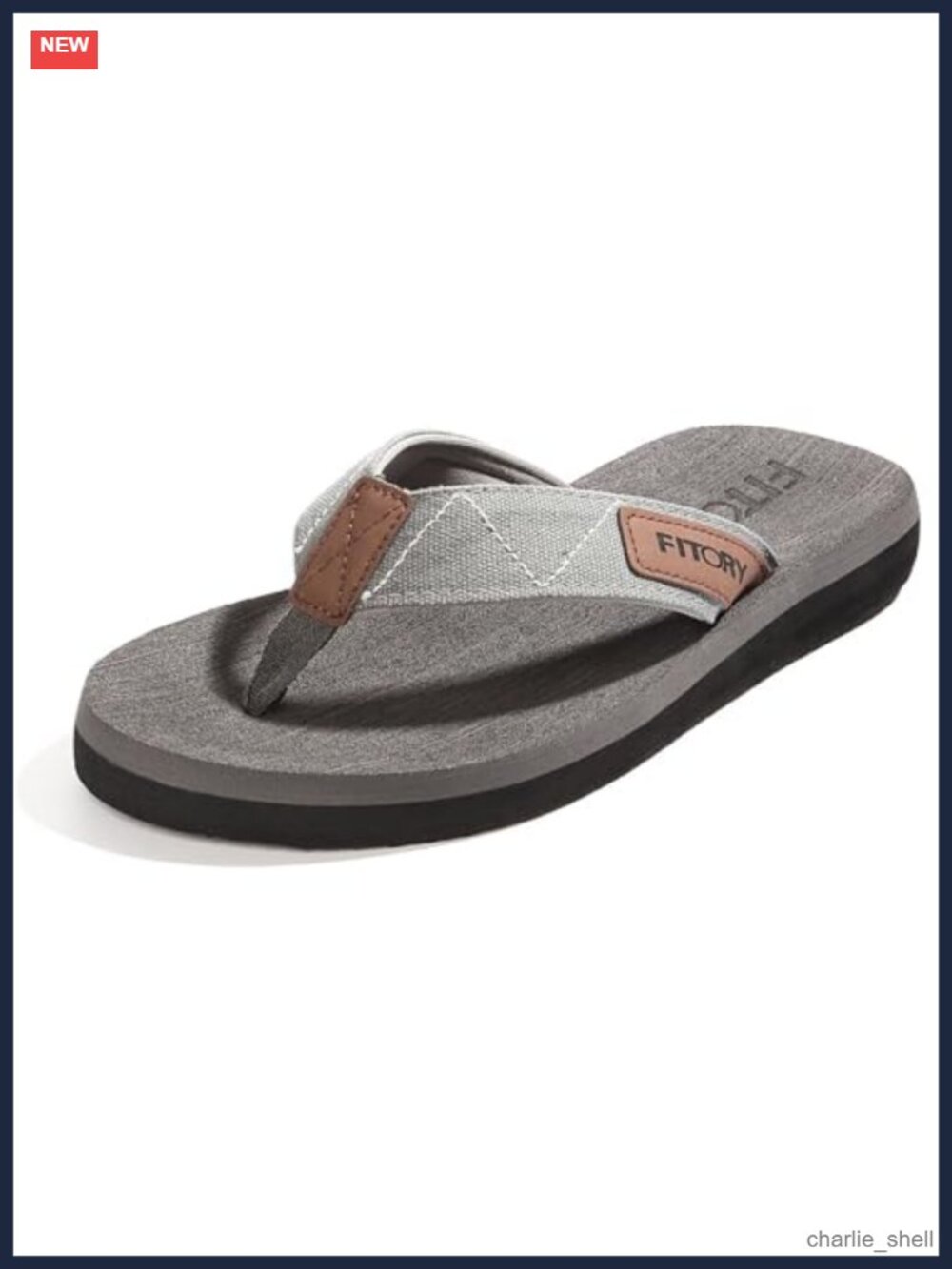 Men's Canvas Flip-Flops Thong Sandals Arch Support Slip-On Beach